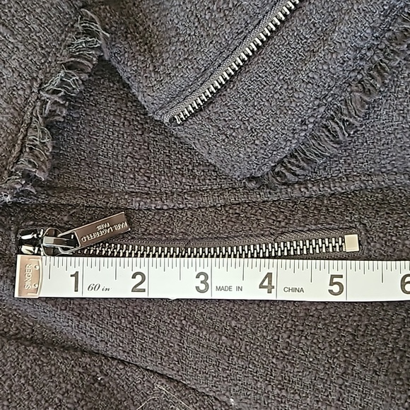 Karl Lagerfeld XL Black short blazer: frayed edges, zipper. EUC. - Picture 8 of 15